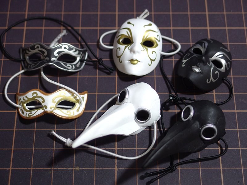 遊べるoh面シリーズ 西洋のお面 全6種 ペストマスクとフルマスクは1/6