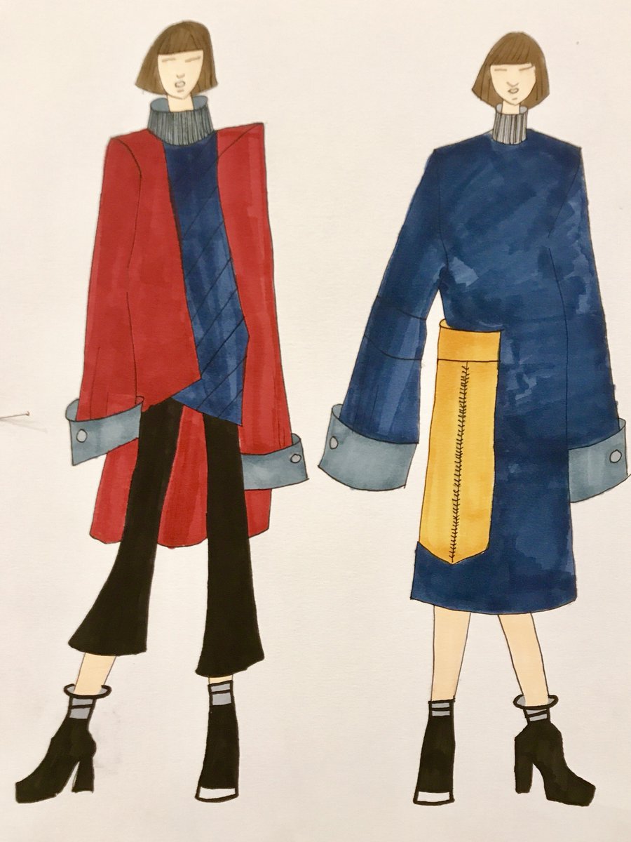 VCUQatar's tweet photo. From a project by #fashiondesign sophomore Lauren Morell. Our sophomore students were tasked with designing &amp; illustrating a six-outfit #womenswear collection inspired by a sport of their choice for a Fall/Winter 2018 collection. 

https://t.co/wiB6vZAWzo https://t.co/SihD9pnvP3
