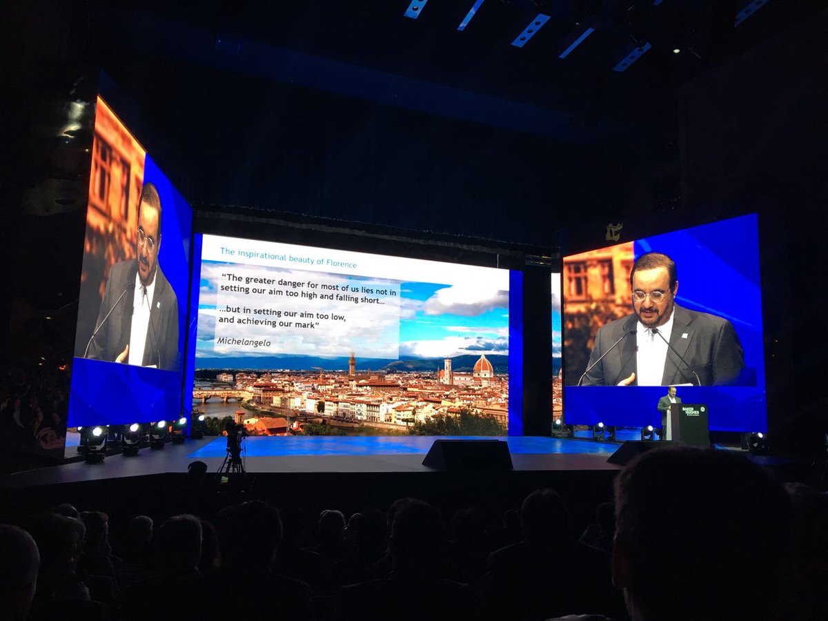 bakerhughesco's tweet photo. .@saudi_aramco SVP Downstream, Abdulaziz Al Judaimi discusses how they are powering innovation through digitalization at #BHGEAM18 https://t.co/EOM9yilWs6
