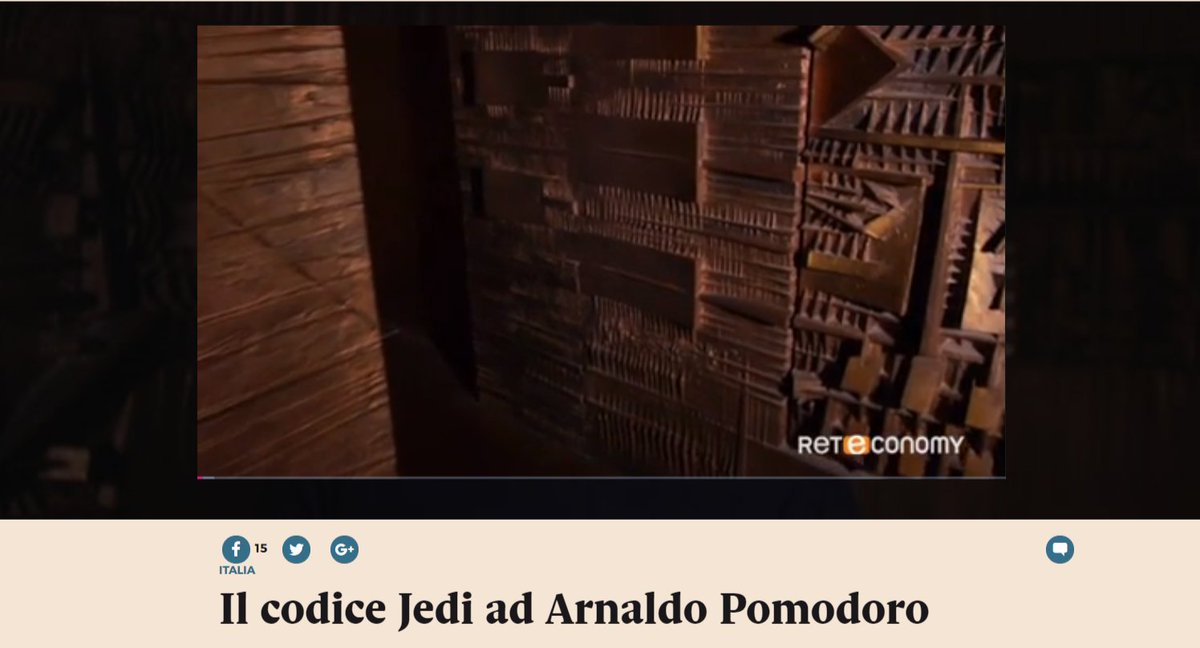 #TerzocanaleShow
Il codice Jedi ad Arnaldo Pomodoro stream24.ilsole24ore.com/video/notizie/…
