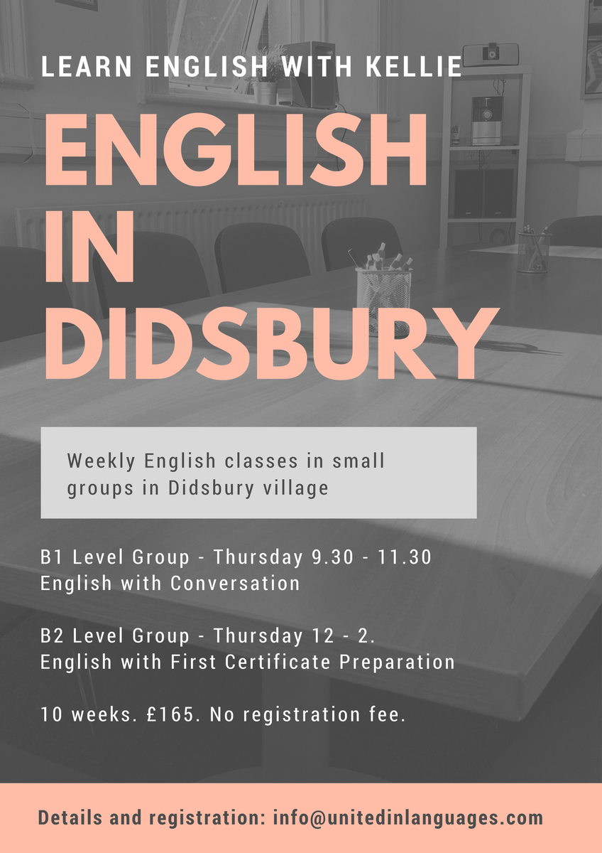 We're back!! Do you live in Didsbury? Then join our new English classes for B1 and B2 level students ✍️