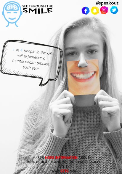 Shoebury_High's tweet photo. Molly Caplan in A2 Media Studies created these advertisements as part of her coursework. The charity Mind liked them so much they have re-tweeted them! Well done Molly. https://t.co/SjAS4iMpod