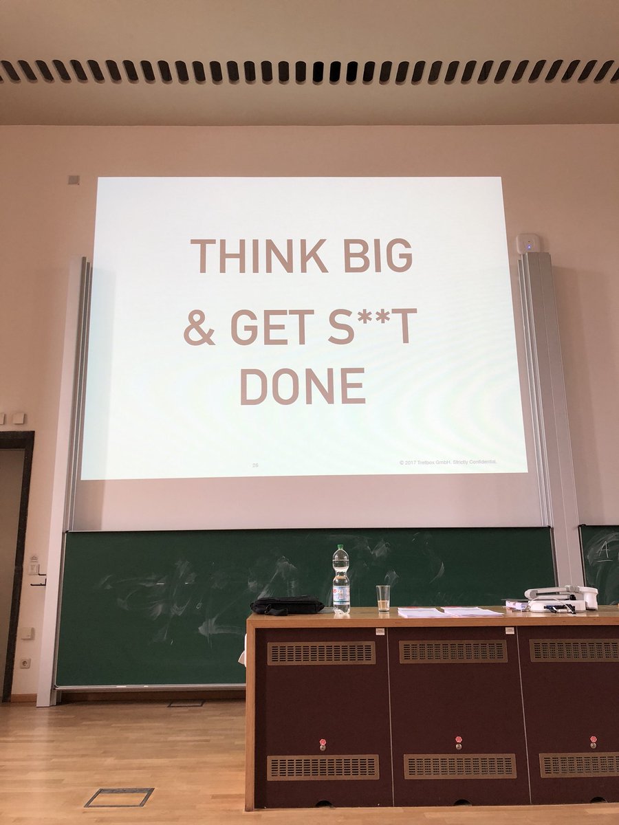 Live from <a href="/tudresden_de/">TU Dresden</a> , Beres speaking about the challenges and rewards from #entrepreneurship #startups #tretbox