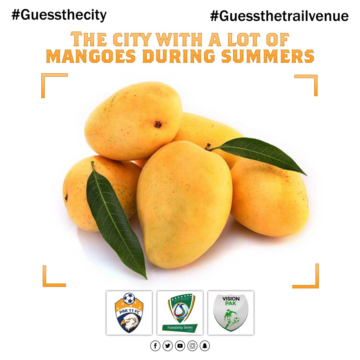 VisionPak1's tweet photo. Sohan Halwa and mangos are the specialties of which city of Pakistan? 
#Guessthecity #GuessthetrailVenue #Vision_pak #registernow #footballfans #footballplayers https://t.co/U2MeF3jgCi