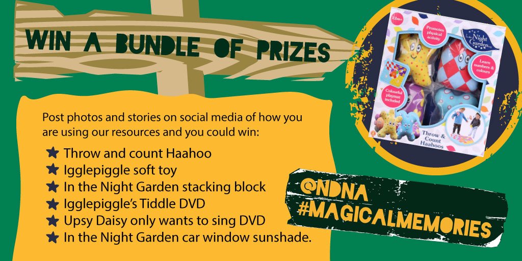 NDNAtalk's tweet photo. It is our fourth and final week of our #MagicalMemories campaign with @NightGardenHQ! It's not too late to take part and win a prize bundle - find out more: https://t.co/2iXYu0yxgz https://t.co/k3MrPfOiL6