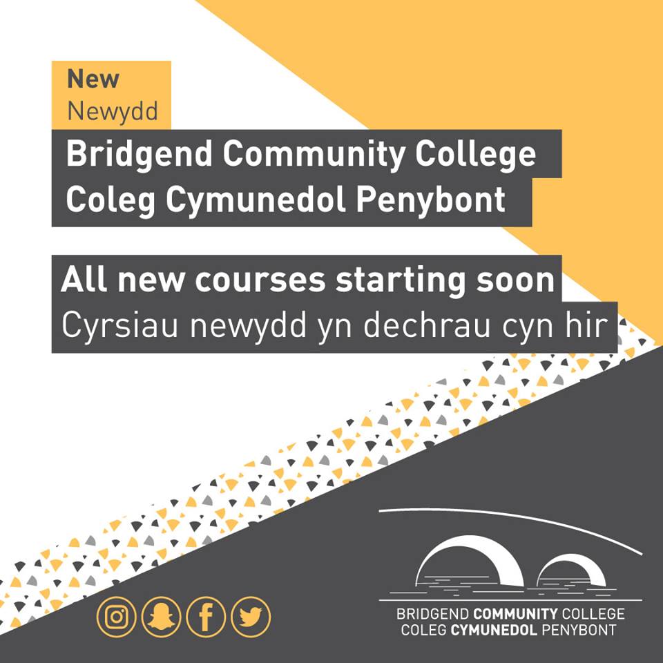 BridgendCollege's tweet image. Exciting news! New 'Bridgend Community College' launching this week. We have a large selection of leisure &amp;amp; hobby courses all priced at £15 #ArtandCrafts #Construction #Poetry #LearnANewLanguage #Baking #Music #AnimalCare