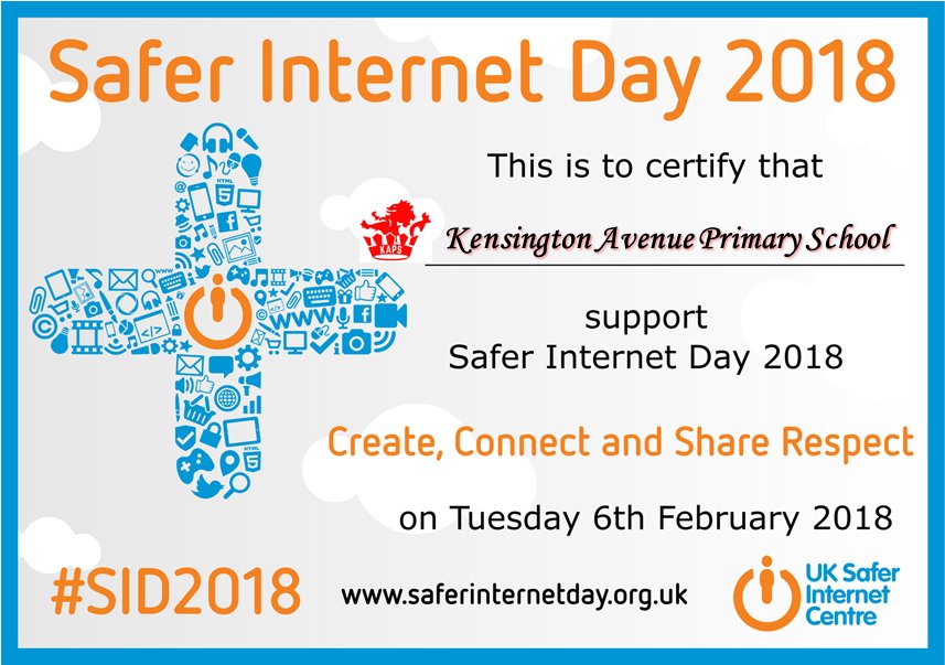 KAPSchool's tweet photo. We are proudly supporting #SID2018 #CreateConnectAndShareRespect @UK_SIC #TogetherEveryoneAchievesMore #TEAM https://t.co/ehXdwyvf3K