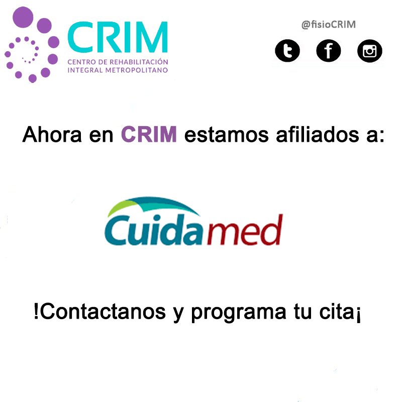 fisiocrim's tweet photo. Contactanos de Lunes a Viernes de 8am a 5pm para programar tu cita medica o de rehabilitación a través del 0212-2328373 o al correo; info@crim.net.ve
#FisioCRIM #fisioteparia #fisio #traumatologia #salud #bienestar https://t.co/DEXKTuD8Lm