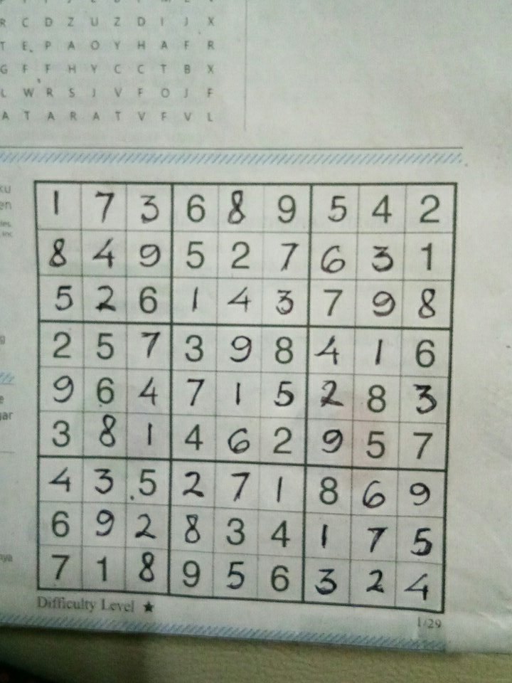 MirryKamdani's tweet photo. @KompasKlasika#TantanganSudoku 29-01-2018 https://t.co/ZRbEphtzpM