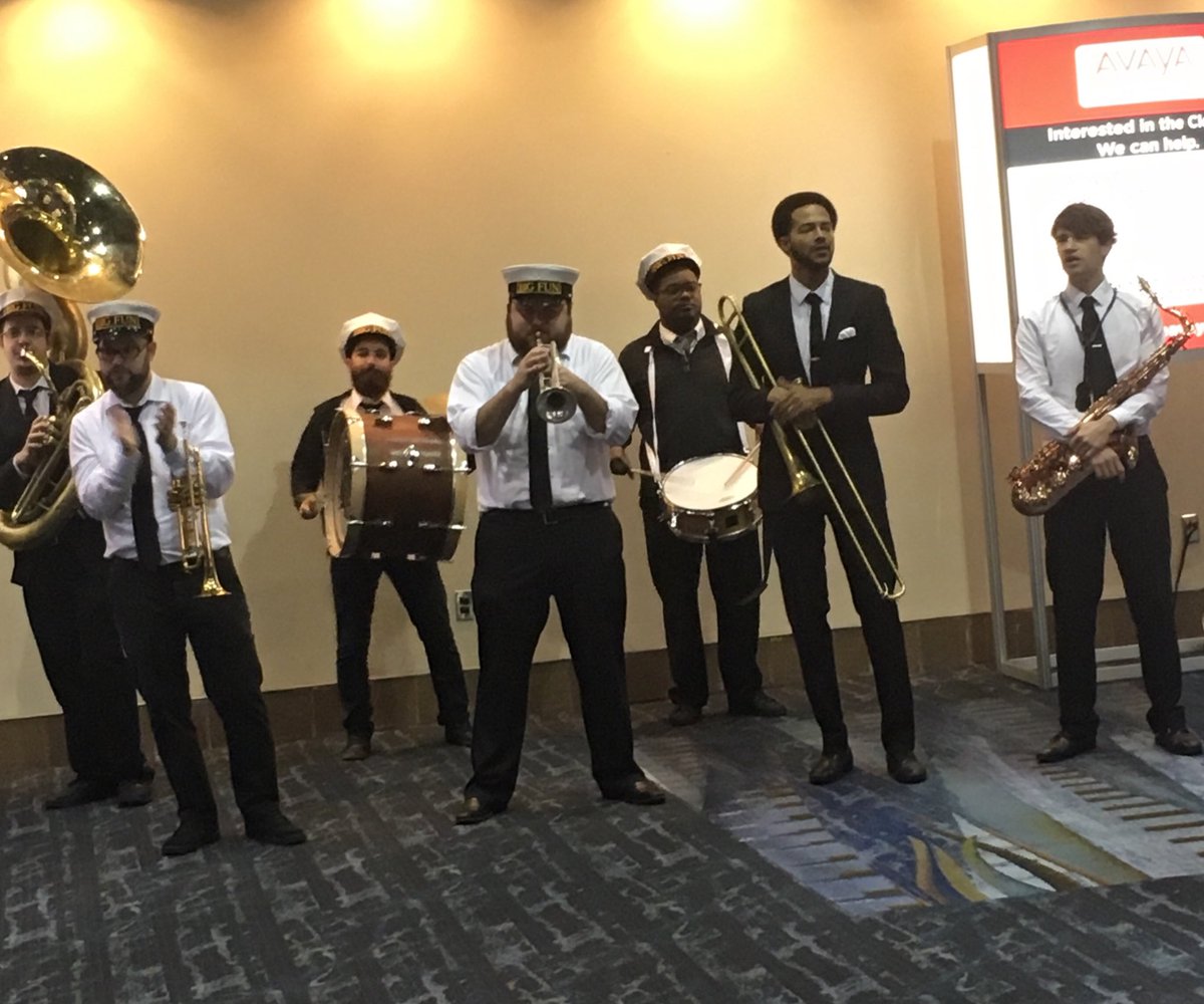 ansleyhoke's tweet photo. Starting the morning off right with a New Orleans Jazz band. #AvayaEngage #scansourcecatalyst https://t.co/aTyjGQM3Oc