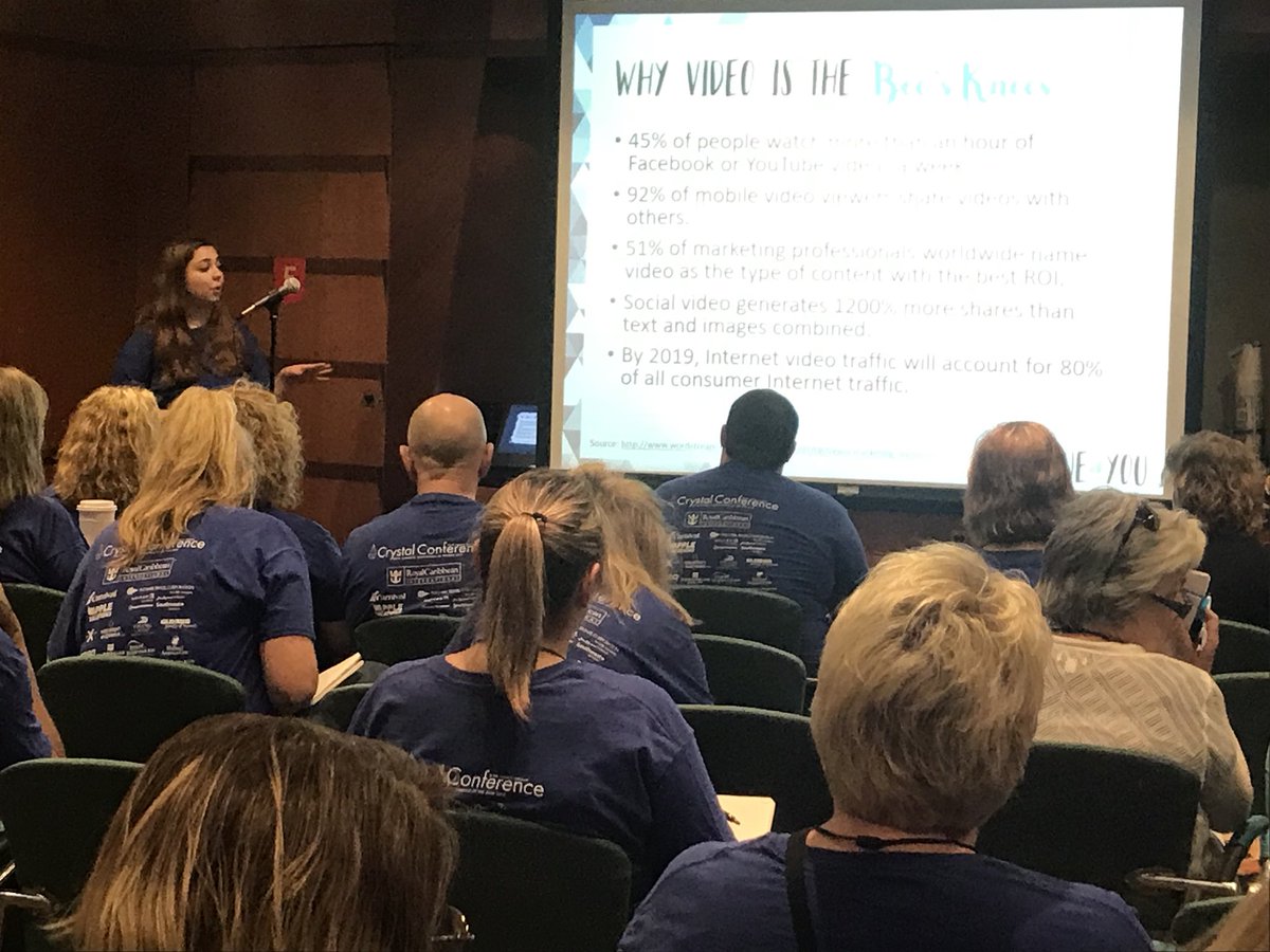 KHMTravel's tweet photo. Our social media and video team talking about the benefits of live video...we are about to get social! #BeSocial2018 #ValueofYou #KHMCrystal2018 https://t.co/YowhPb6dTB