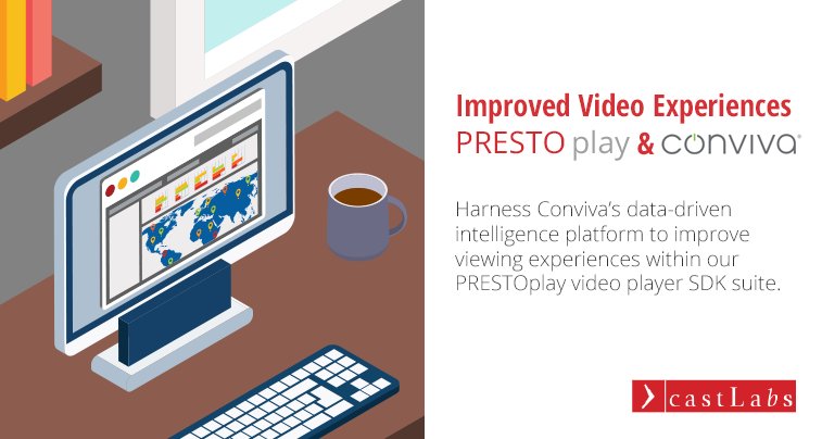 castlabs's tweet photo. Keep your #VOD viewers watching using @conviva data intelligence within the #PRESTOplay suite of video player SDKs https://t.co/KChNajabq2 https://t.co/v6pqDZKDwN