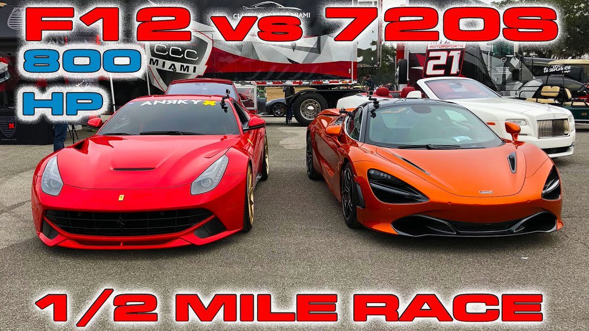 DragTimes's tweet image. Watch an 800HP #Ferrari #F12 take on a stock #McLaren #720S down the 1/2 Mile
dragtimes.com/blog/ferrari-f…
