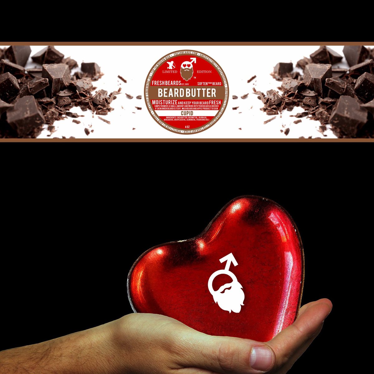 freshbeards's tweet photo. 🏹CUPID BEARD BUTTER🏹

❤️ Zero Sugar
❤️ Zero Calories
❤️ Zero Carbs
🍫 100% Delicious

✨ 10% off with promo code       
                         👉FRESH2018

🛒: https://t.co/jvGYtOiuVd https://t.co/f6NVVtQsEB