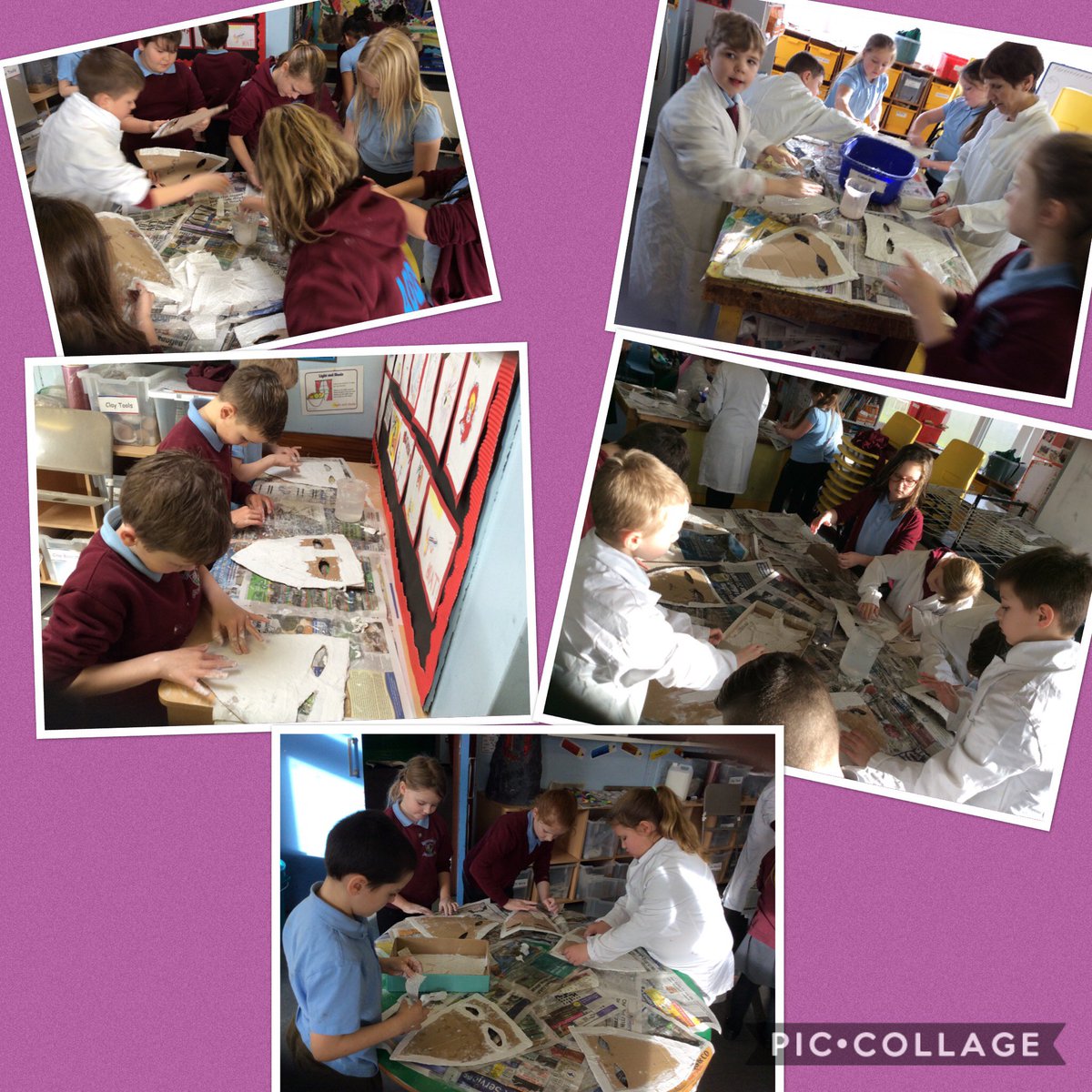 Plasyfelin's tweet photo. We have had great fun this afternoon creating our African masks from mud rock! #plapclass7 https://t.co/irW3BVssx5