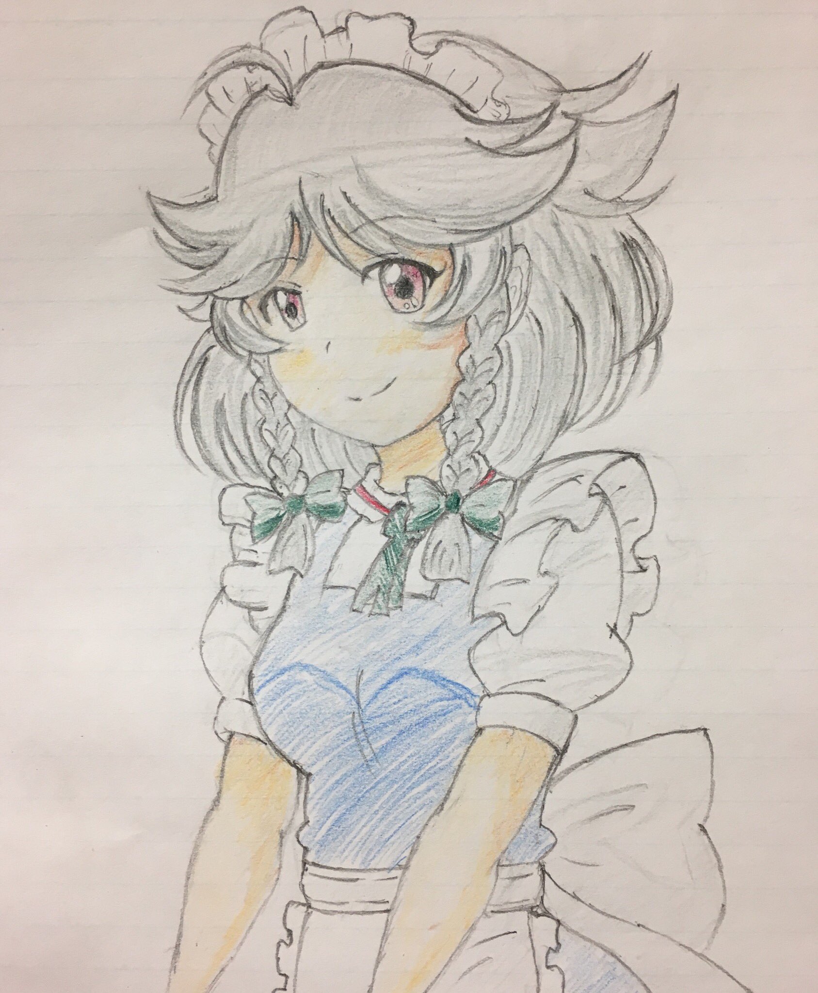 Reizu 幻想万華鏡 十六夜咲夜 るなむーさんのやさしいほうの咲夜さんの描き方を参考にして描きました T Co E8fmpcasdo Twitter