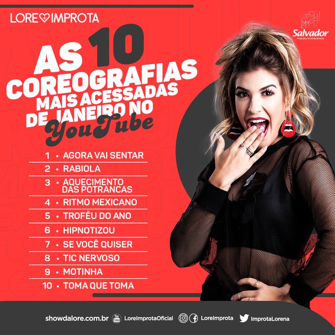 LoreImprota's tweet photo. Obrigada, meu pôovo!! Essas foram as coreos mais acessadas neste mês no meu canal do YouTube. Corre para assistir mais junto comigo que tem muita novidade por lá, aproveita para se inscrever e não perder nada 💕
#LoreImprota #CanalDaLore #ShowDaLore #EquipeLI https://t.co/WISmlLYpsb