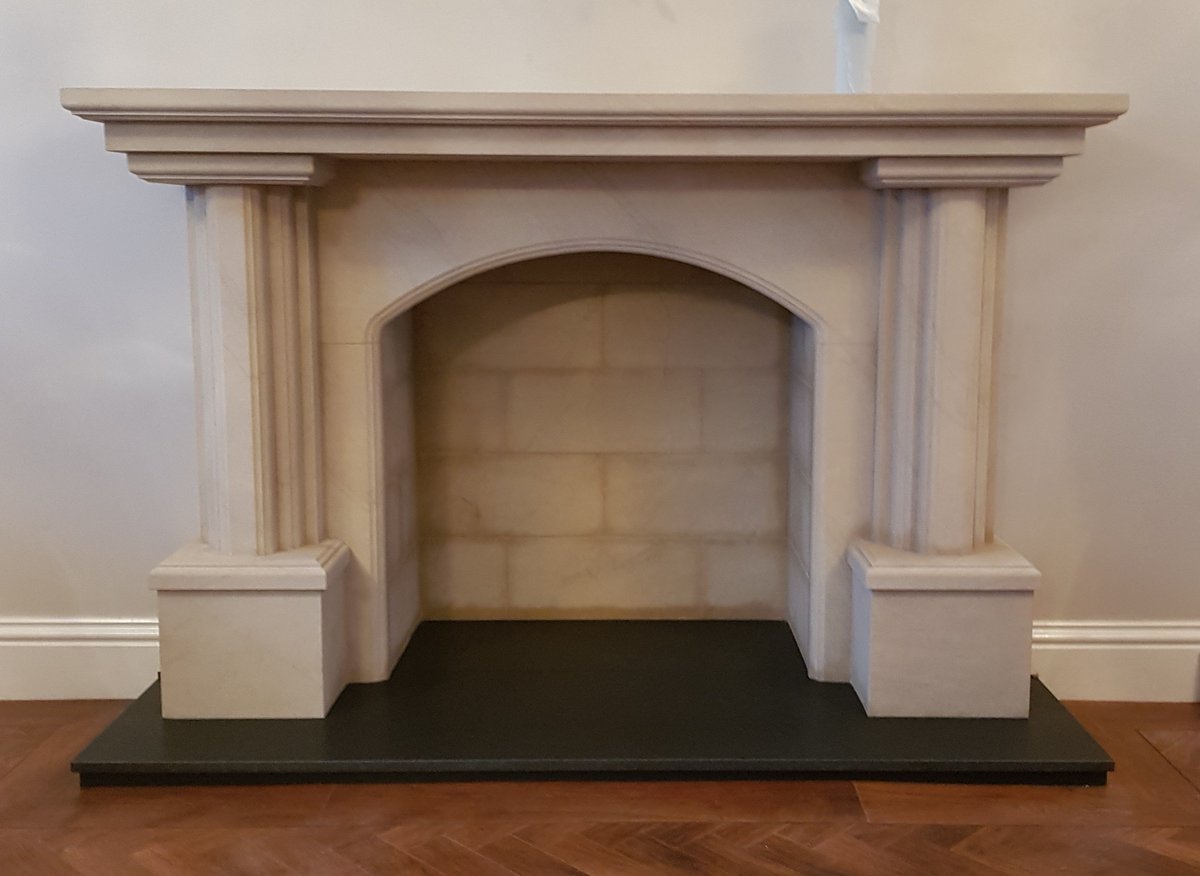 BeautystoneFire's tweet photo. Superbly executed bespoke limestone surround; designed, made, and fitted by @BFireplac stood on raised boxed and lipped 'honed granite' hearth finished with a matching limestone block chamber. Only the Wood-burning stove to go! 🔥 https://t.co/0Dp55IjQpg