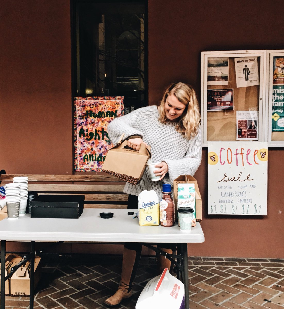 HRA_CofC's tweet photo. Start your week off right and swing by Cougar Mall for $1 Coffee TODAY ! ! ! 💢 $1 💢 A special thanks to Brown’s Court for their coffee donation in helping us raise money and awareness for homeless. 9am-1pm ☕️☀️ https://t.co/LNLLfizjuU