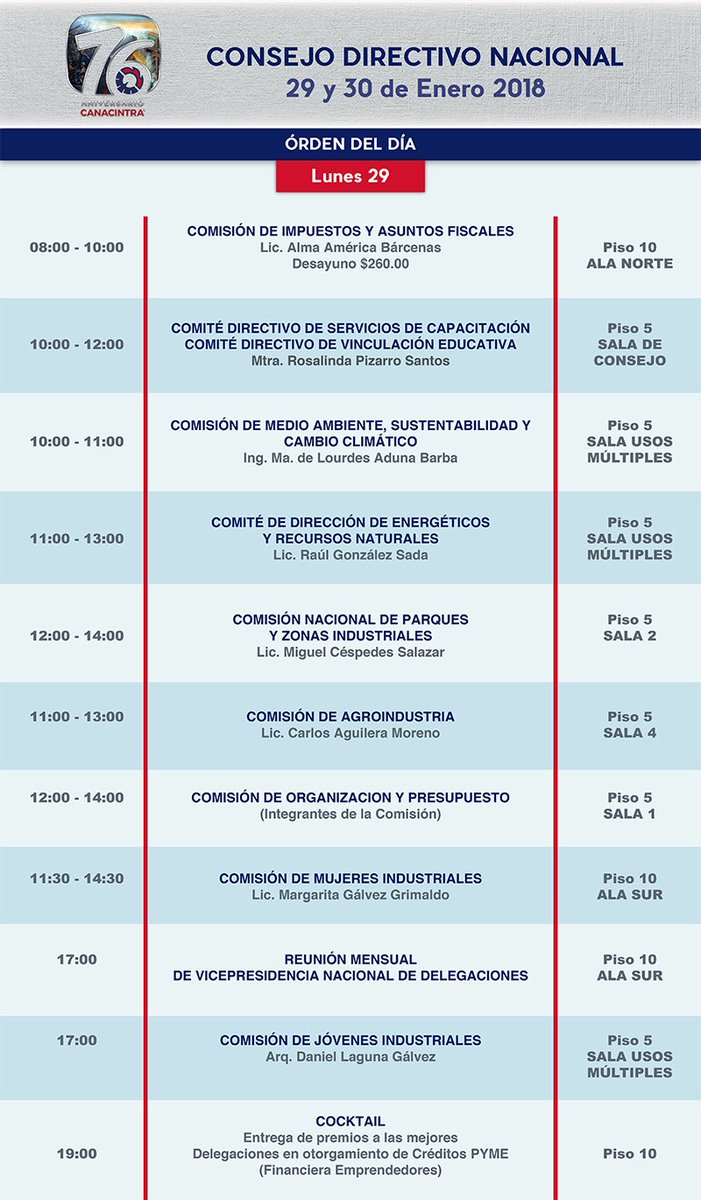 CANACINTRAMex's tweet photo. #FamiliaCanacintra Bienvenidos a nuestro #ConsejoDirectivo Nacional. Les damos a conocer el orden del día. #UnidadParaTransformar https://t.co/2k8kwyuH0Y
