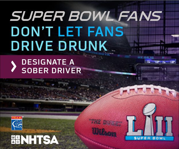 kyhighwaysafety's tweet photo. It’s never too early to plan for a #designateddriver! #planaridehome #superbowl🏈 #superbowl52 #superbowlsunday #superbowlparty https://t.co/C0v8JXBmit