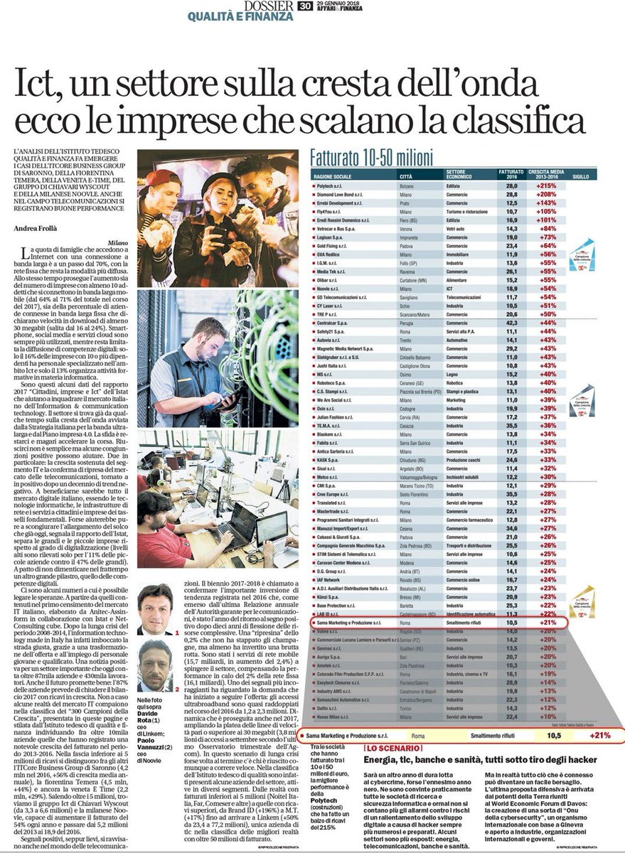 SAMArecycling's tweet photo. Oggi su Affari&amp;Finanza parlano di noi. Piccoli riconoscimenti,
Grandi soddisfazioni. https://t.co/ftnHmAIub9