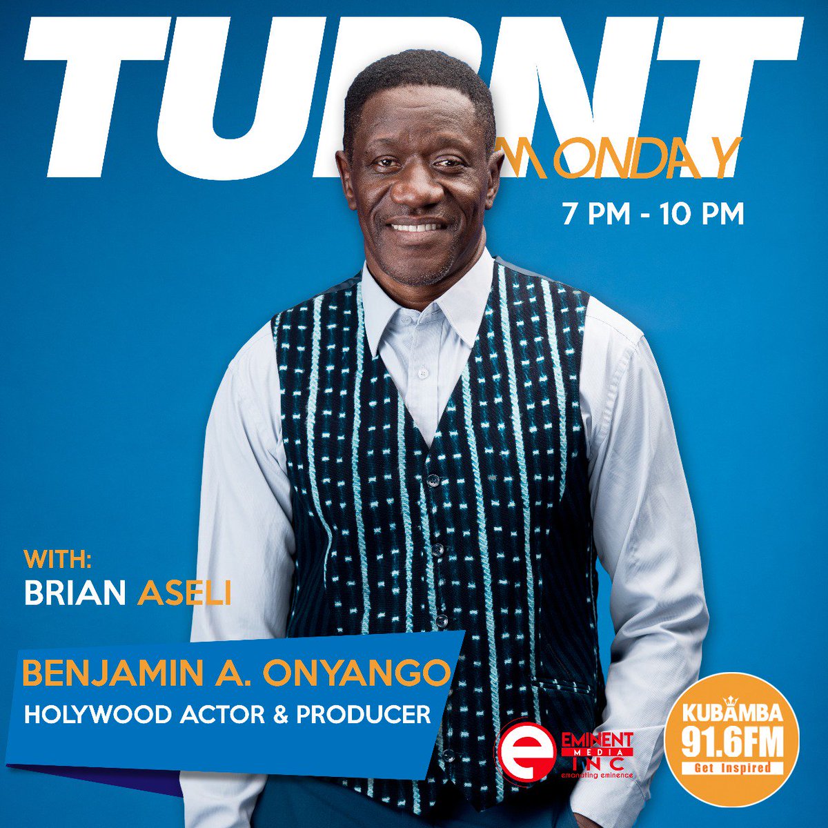 ndemoteddy's tweet photo. Eminent Media Inc media tour for  The Wives Series Premiere will  be @kubambaradio 91.6 FM from  7pm-10pm
Hollywood star  Benjamin Onyango will  be  hosted  by @brian_aseli
#thewiveseriespremiere
#benjaminonyango
#eminentmediainc 
#publicity001
#Ndemo_TheSocialpreneur https://t.co/qNumc3sdrF