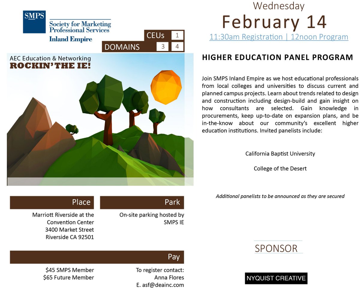 smpsie's tweet photo. Join SMPS Inland Empire for a panel conversation to discuss the evolution of Higher Education Campuses focusing on the competitive nature of attracting students and future campus planning as it relates to design and construction. https://t.co/MjmLJJHnYy