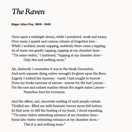 edgar allan poe poems the raven