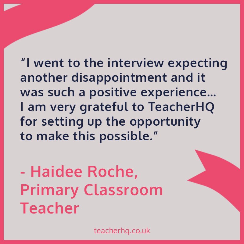 Teacher_HQ's tweet photo. It was a pleasure to place Haidee through our platform! Our transparent approach provides the perfect way for teachers and schools to build relationships. Check it out: https://t.co/1S7kfRQqef https://t.co/Jk7FREmdZw