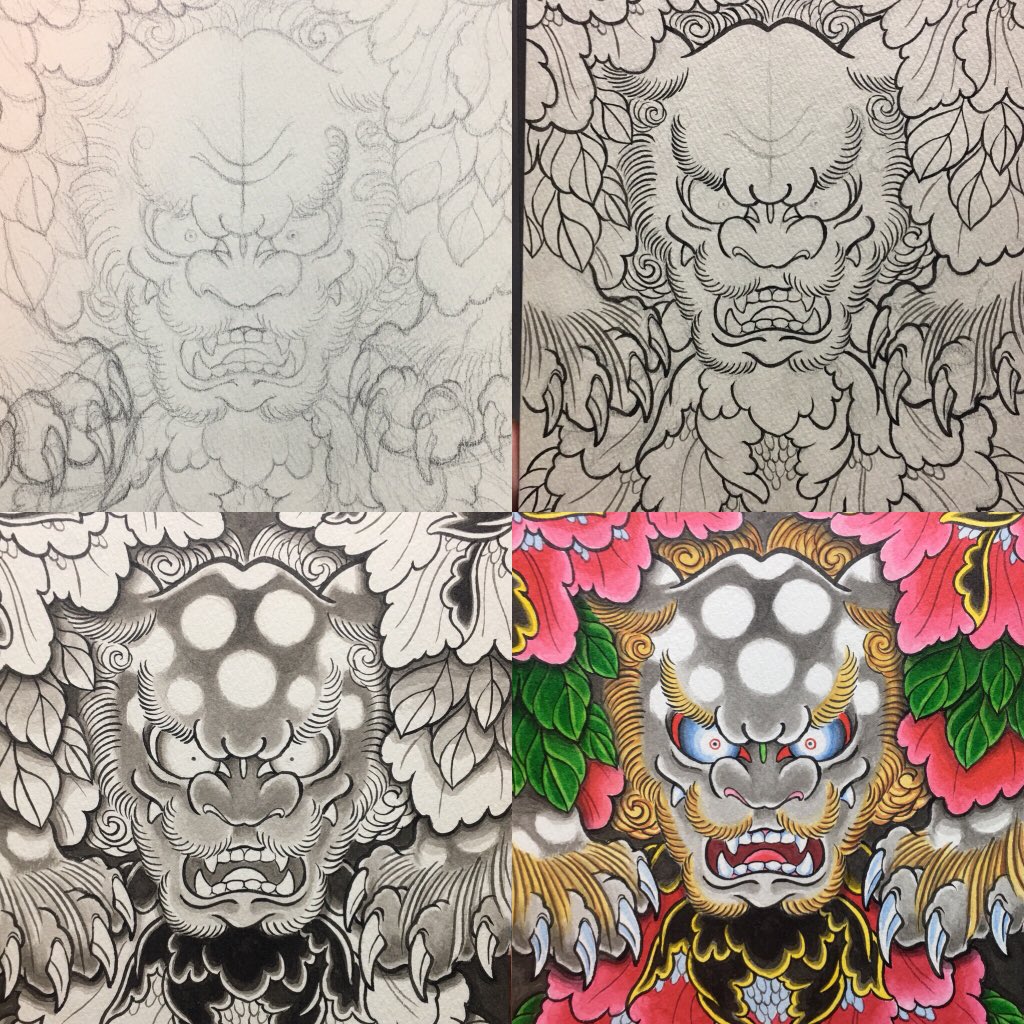 アートワーク 唐獅子牡丹 #tattoo #Tattoo #TATTOO #和彫り #タトゥー