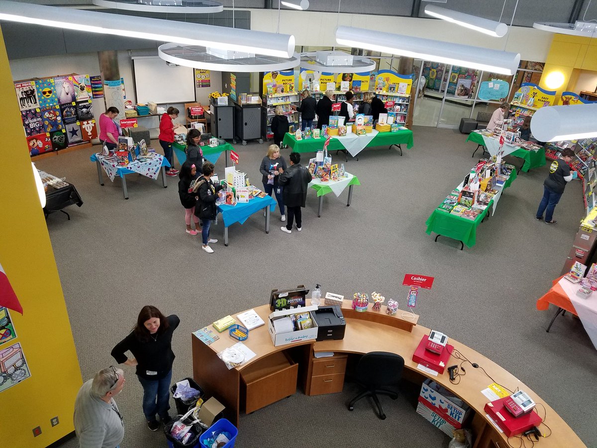 HedgcoxeLibrary's tweet photo. Our spring Scholastic book fair is here!  Come shop for your students and teachers, and support All for Books.  8 to 3:30 daily.  Shop late til 6:30 this Thurs., 2/1, and enjoy Paws for Pastries on Fri. from 8 to 11. https://t.co/ktirzn30Jk