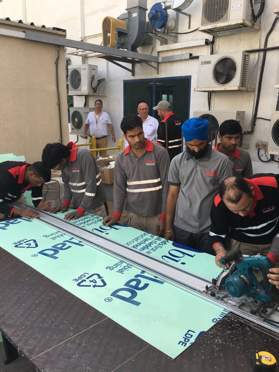 Niche_UAE's tweet photo. @BioClad installation training last week at @BASFDUbai office,
#BioClad #BASF #MasterBuilders #PVC #Antimicrobial #BioCote #Thermoform #HotWeld #Seamless #NNUConstruction #Hennessey #HighZone #InOut #LeadersFort #PMKGroup #Petrocoat #BioCladders https://t.co/e11qJZvveO