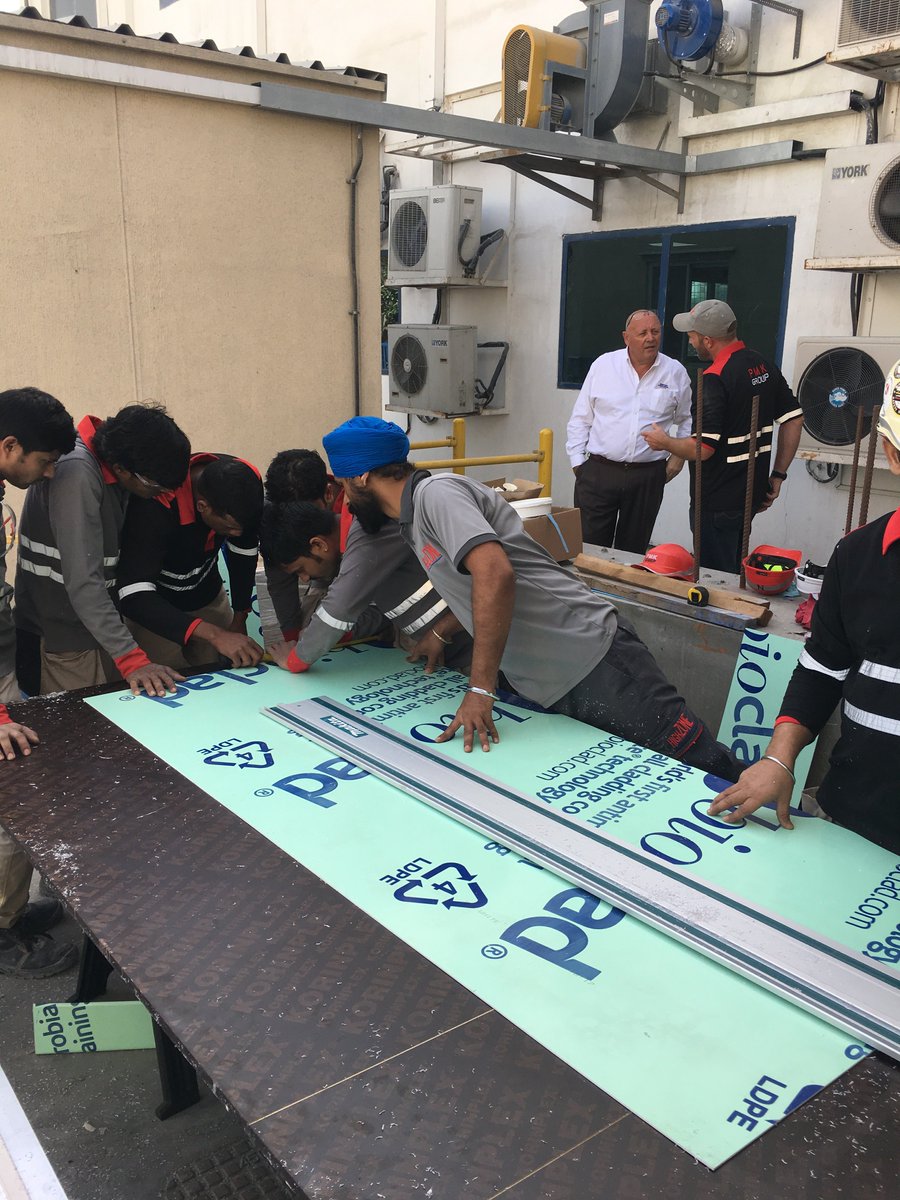 Niche_UAE's tweet photo. @BioClad installation training last week at @BASFDUbai office,
#BioClad #BASF #MasterBuilders #PVC #Antimicrobial #BioCote #Thermoform #HotWeld #Seamless #NNUConstruction #Hennessey #HighZone #InOut #LeadersFort #PMKGroup #Petrocoat #BioCladders https://t.co/e11qJZvveO