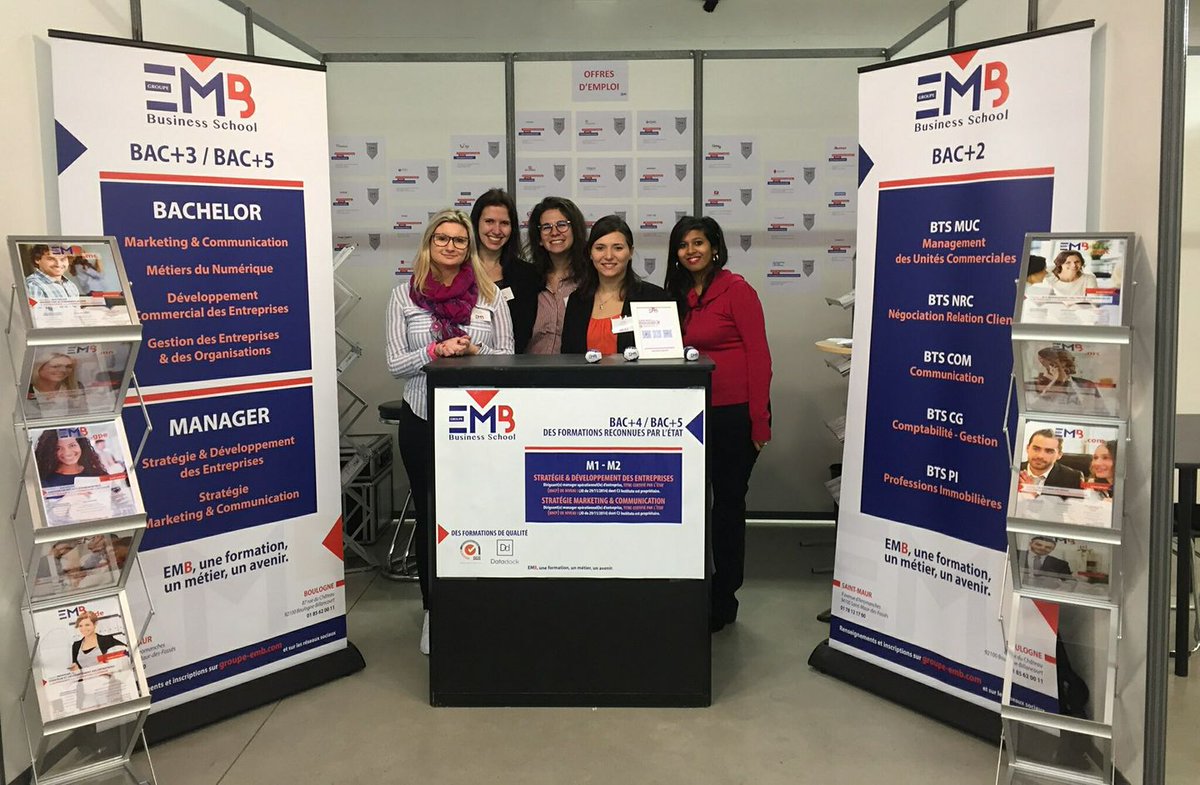 GroupeEMB's tweet photo. 🙏Merci d'être venus nous rencontrer sur le #salonstudyrama des formations en #commerce, #marketing et #communication !
😁Une super ambiance et plein de bons profils... que demander de mieux pour notre premier salon de l'année ! https://t.co/Yb7L8M5Kob