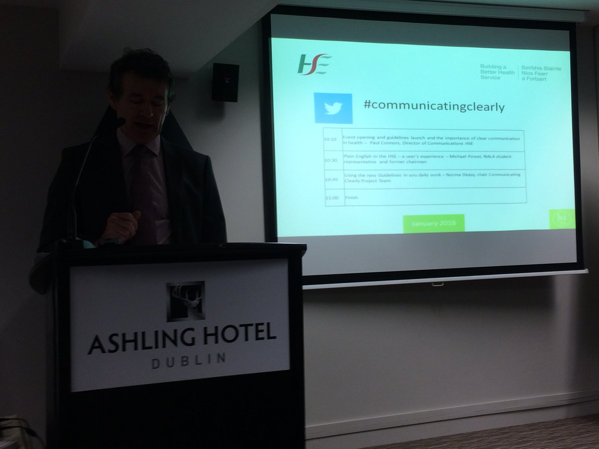 HSEMidWest's tweet photo. Delighted to be at @HSELive launch today of new 
#CommunicatingClearly guidelines to help us all to communicate more clearly with our patients and service users and use Plain English in our communications https://t.co/TSDYnJfZrL https://t.co/MTUgRIlEtr