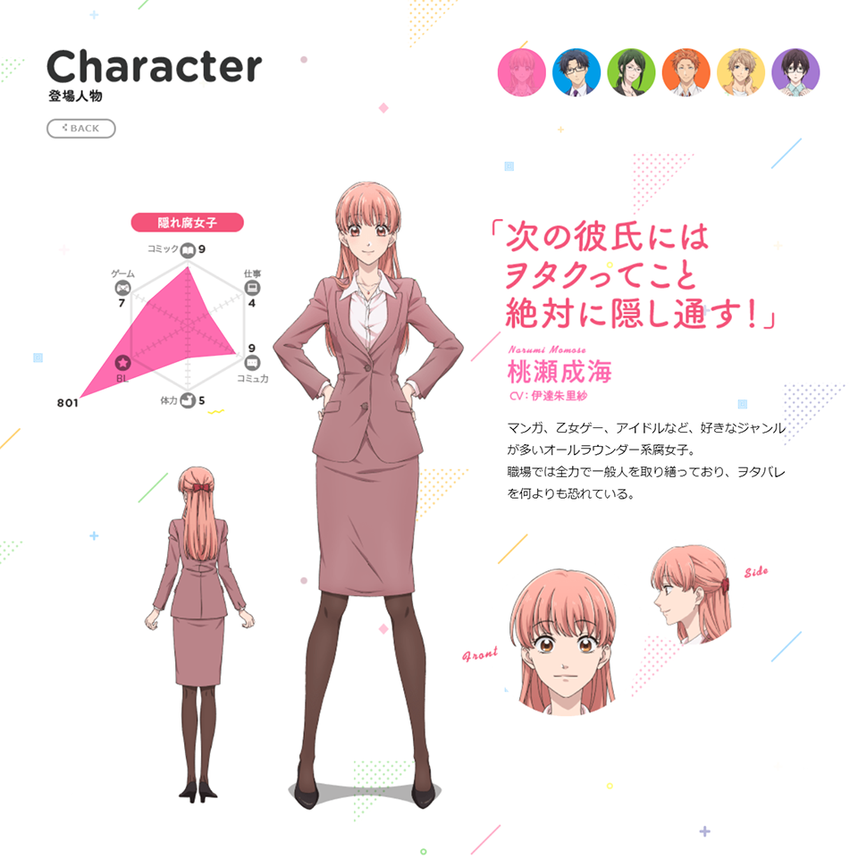 تويتر Tvアニメ ヲタクに恋は難しい على تويتر 公式サイト紹介 キャラクターページ 各キャラクターのプロフィールをまとめています ティザービジュアルだけではわからなかった 横顔 後ろ姿も見れますよ それぞれ特徴的なステータスをもっているので