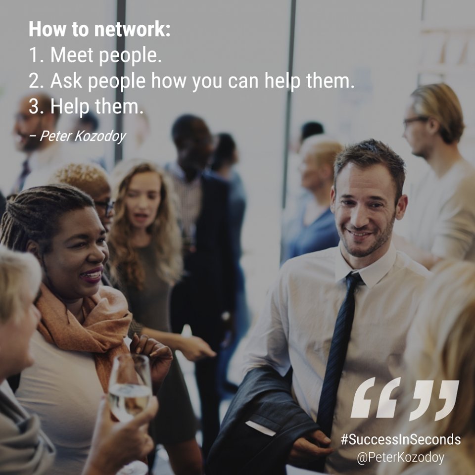 PeterKozodoy's tweet photo. Today's tip is about how to properly network. #SuccessInSeconds #Entrepreneur #Tips #TipOfTheWeek #Business #Philosophy #LifeNotWork https://t.co/sjvixI2oZ7
