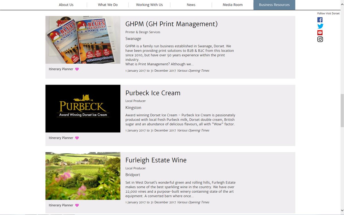 VisitDorsetBiz's tweet photo. Looking for QUALITY &amp; LOCAL businesses? Find the right one for your needs on our B2B directory! Join our directory for FREE promotion of your business on our industry website, find out more here >>> https://t.co/4nCfmlfKZd @PurbeckIceCream @furleighwine @GHPRINT https://t.co/toaAOStQhL