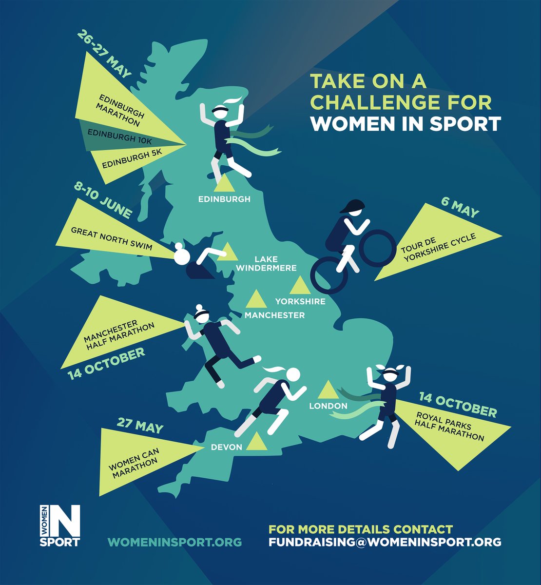 Womeninsport_uk's tweet photo. It's #charitytuesday! Make 2018 a memorable one and help transform the lives of women and girls through sport by taking part in one of our races across the UK. Grab your place now! https://t.co/HOLI3KdQfF #fundraising #run4Equality #thisgirlcan https://t.co/Fx3HVpyvwa