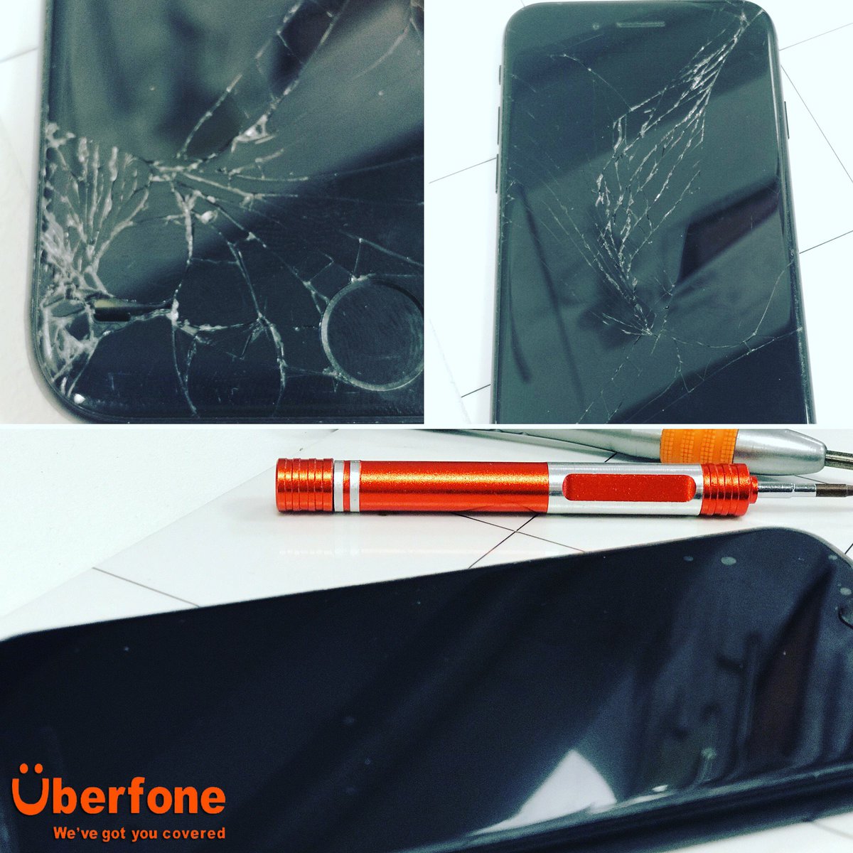 UberfoneLtd's tweet photo. First Screen Repair of the day! This phone was dropped down a flight of stairs in a nightclub this weekend! Luckily, the TEK Team were able to save it! Trust, Experience, Knowledge- we've got you covered 👌📱 #screenreplacements #fastrepairs #TEKTeam https://t.co/kzQhHXxhmm