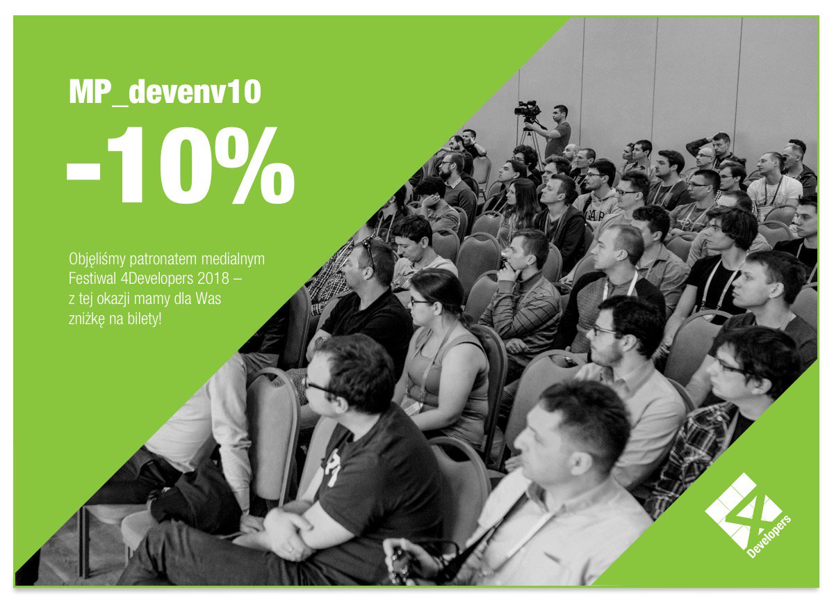 mateKsiazek's tweet photo. #DevEnvPL objął patronatem medialnym konferencję @4Developers! Z tej okazji mamy 10% zniżki na bilet z kodem MP_devenv10
Dodatkowo na #4Developersi trwa #CallForPapers i można zgłosić swoje pomysły na stronie
https://t.co/faneRNWYqJ Deadline do 16 lutego!
Gorąco zachęcamy! 😎 https://t.co/WonpvG8v97