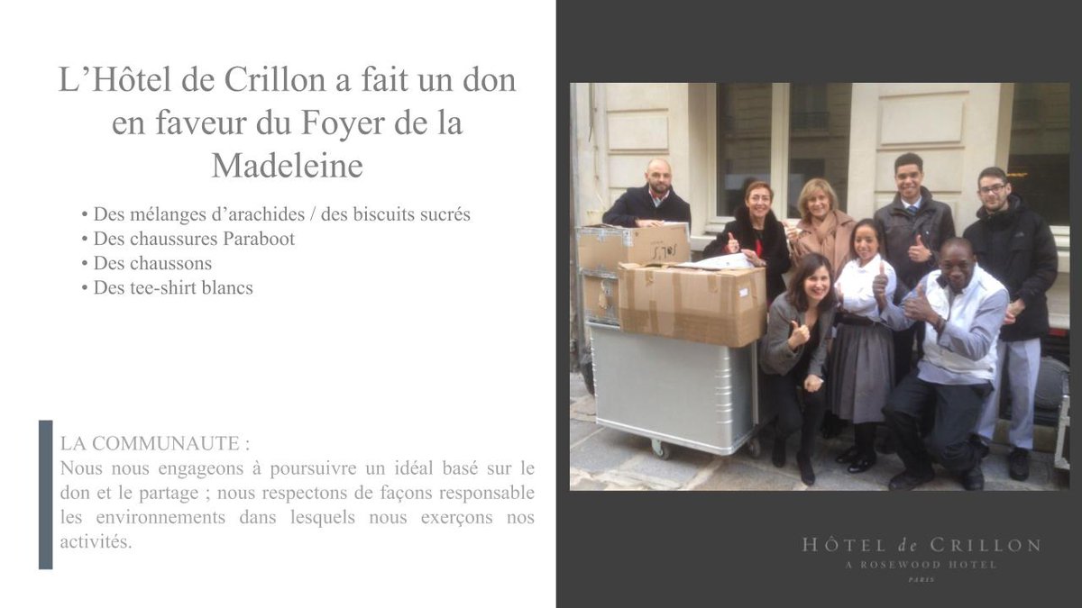 foyermadeleine's tweet photo. Merci à notre partenaire @hoteldecrillon https://t.co/AWujpNE4z3