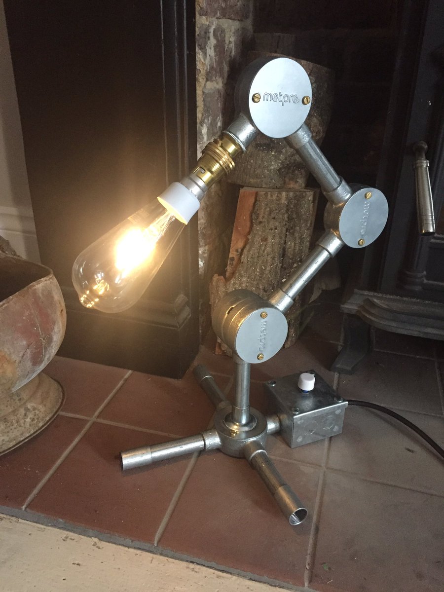 PMCornish's tweet photo. I am now making unique handmade industrial style table lamps, various designs made with steel conduit and I will be moving onto copper pipe. Get in touch for details and pricing. I can design and make anything you like!! Here's a few I've made. Both fitted with dimmer switches. https://t.co/JyjyLrtoBp