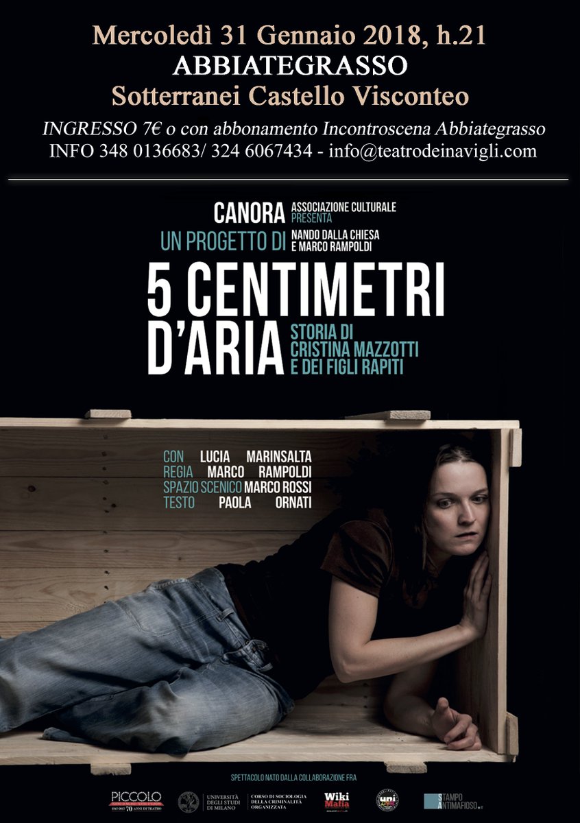 TeatroNavigli's tweet photo. Mercoledì sera alle ore 21 la storia di CriCri e dei figli rapiti 👇🏼
#5cmdaria #incontroscena INFO https://t.co/4plDFNTmoI
@CLAPS_circuito @ComuneAbbiate https://t.co/jZ540R3DMh