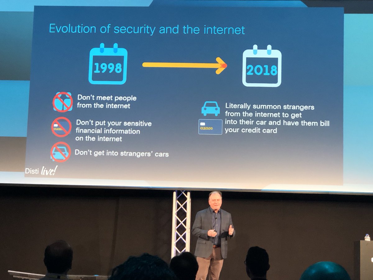 mmeitza's tweet photo. Interesting to see how security changed from the early days to today. #CLEUR #distilive18 https://t.co/wBsLC7ibpp