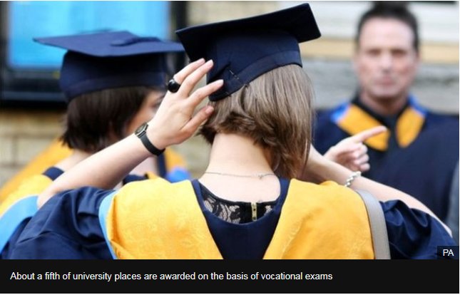 OCR_Sociology's tweet photo. 'Class divide' in university entry exams - Half of white working-class students going to university in England have applied with vocational qualifications as well as A-levels. "The result is institutional snobbery against vocational qualifications" https://t.co/3MWlbe8BUU #SOCED https://t.co/UZitfJKHWi