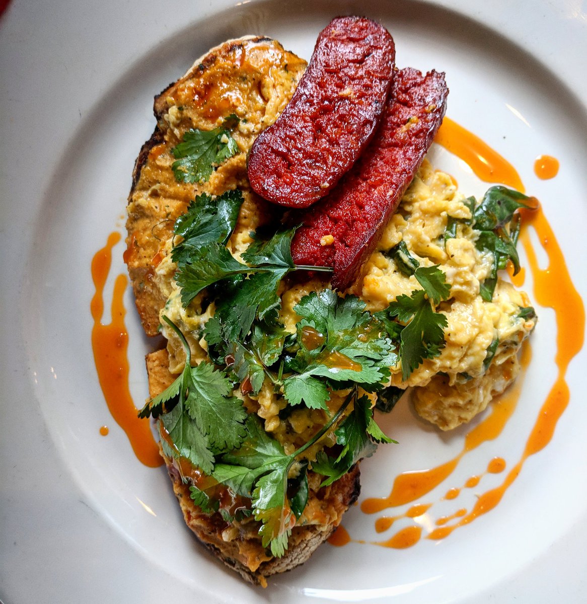 BomaRestaurant's tweet photo. Sweet potato hummus on sourdough with chorizo and spinach eggs!

That @jackrey89 is making a new brunch menu. Sign up to our newsletter for some amazing brunch deals at your local Boma. Coming out on Thursday! Link in bio.

#foodporn #brunch #breakfast #boma #londonrestaurants https://t.co/xfZE0iAKoT