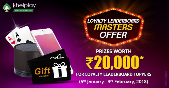 KhelPlay's tweet photo. Top the Loyalty Leader board to win Smartphone, Mobile Speaker 'n' more at https://t.co/r9pF5erzwQ
#play #win #online #poker #smartphones #mobilespeaker #gift https://t.co/lvu46mj4l9