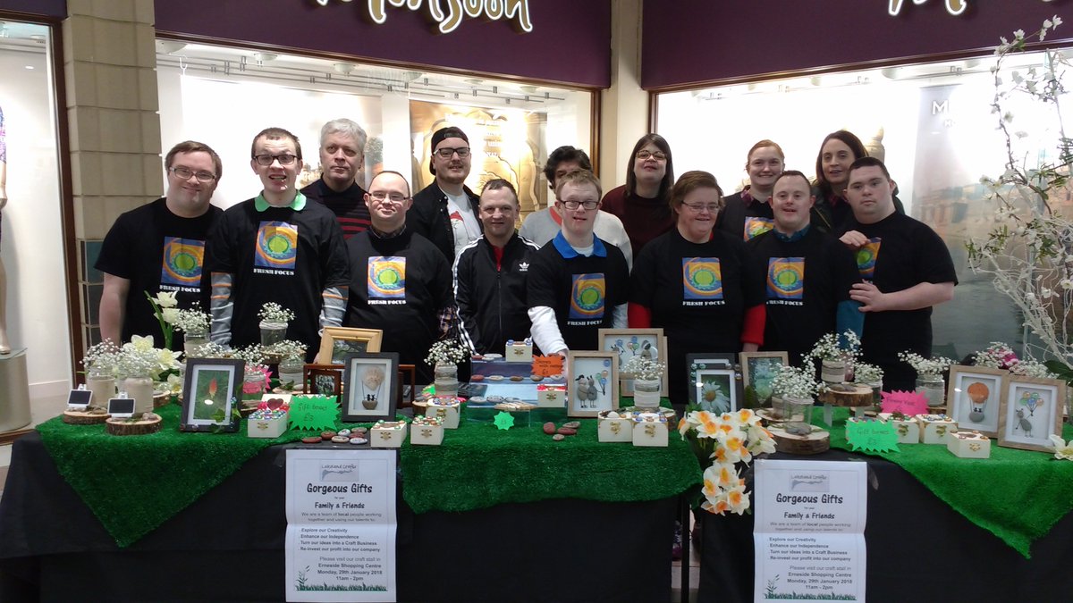 OPTIO_arcni's tweet photo. #FreshFocus Lakeside Crafts are set up and ready to sell at @ernesidesc. Check out their craft products up until 2pm today. #socialenterprise https://t.co/f8oShX714X